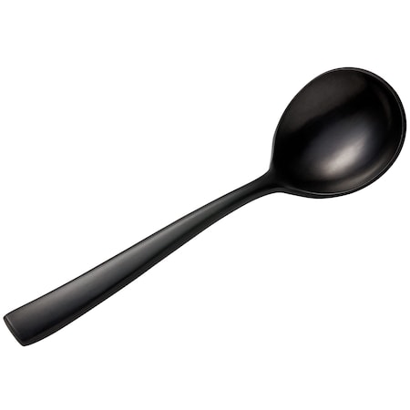 Bon Chef Manhattan, Bouillon Spoon, Matte Finish, 18/10, 6.38" - Black Matte , set of 12 S3001BM